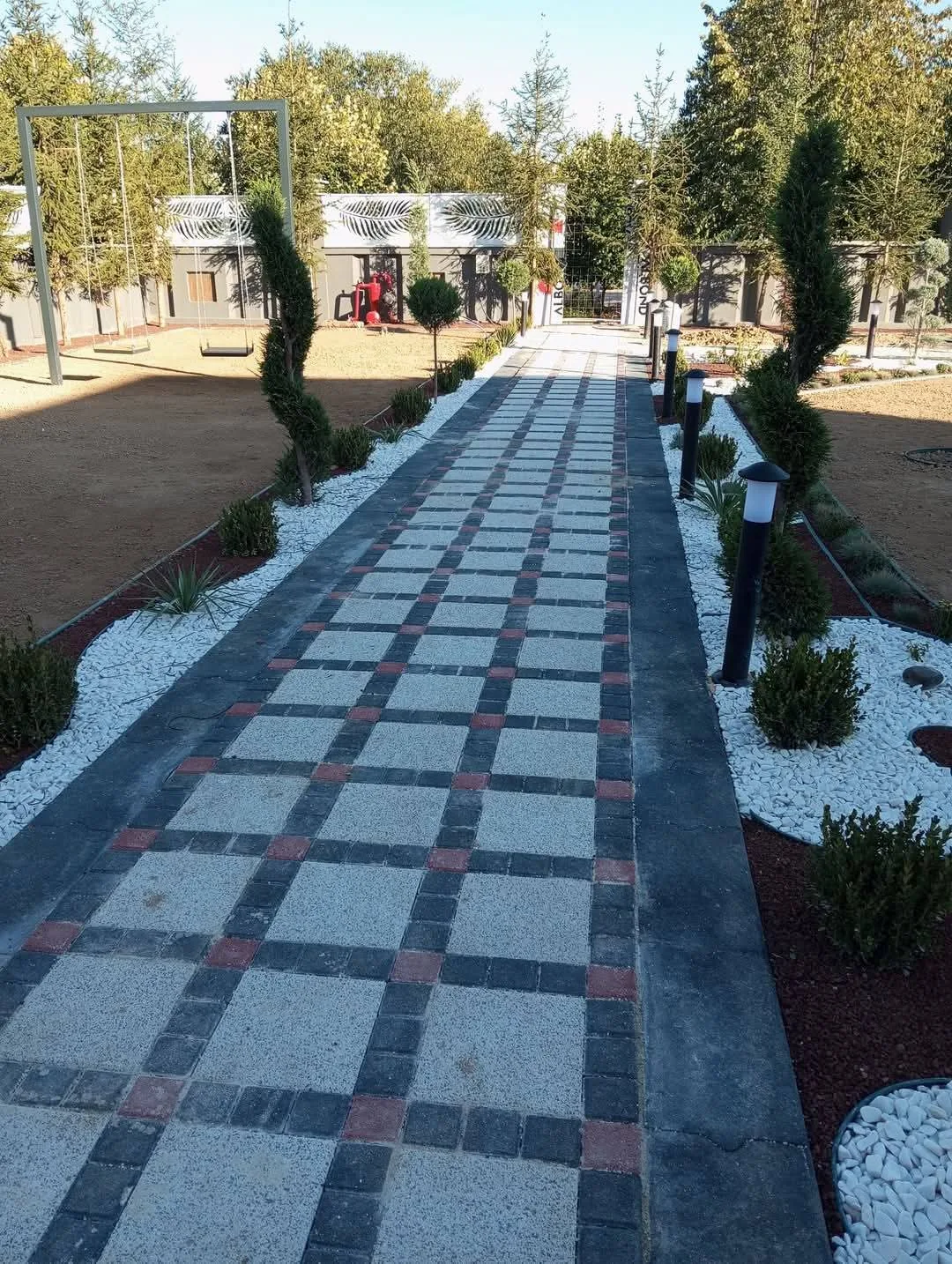 Villalar Bölgesi Peyzaj Taş Bordür